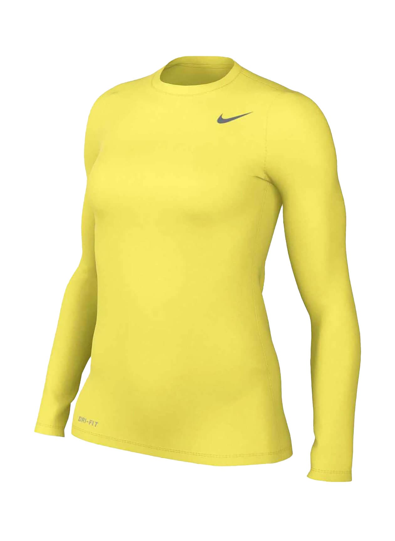 Nike Women's Legend Long-Sleeve Crew T-Shirt - Yellow Strike / Cool Grey LG