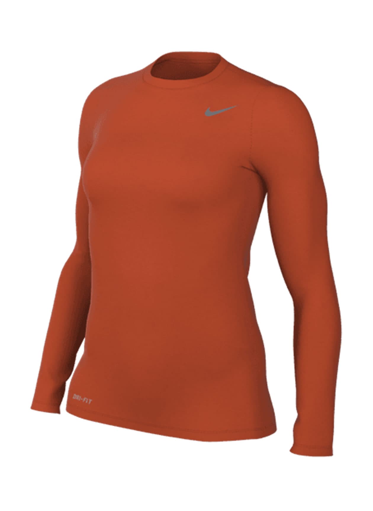 Nike Women's Legend Long-Sleeve Crew T-Shirt - University Orange LG