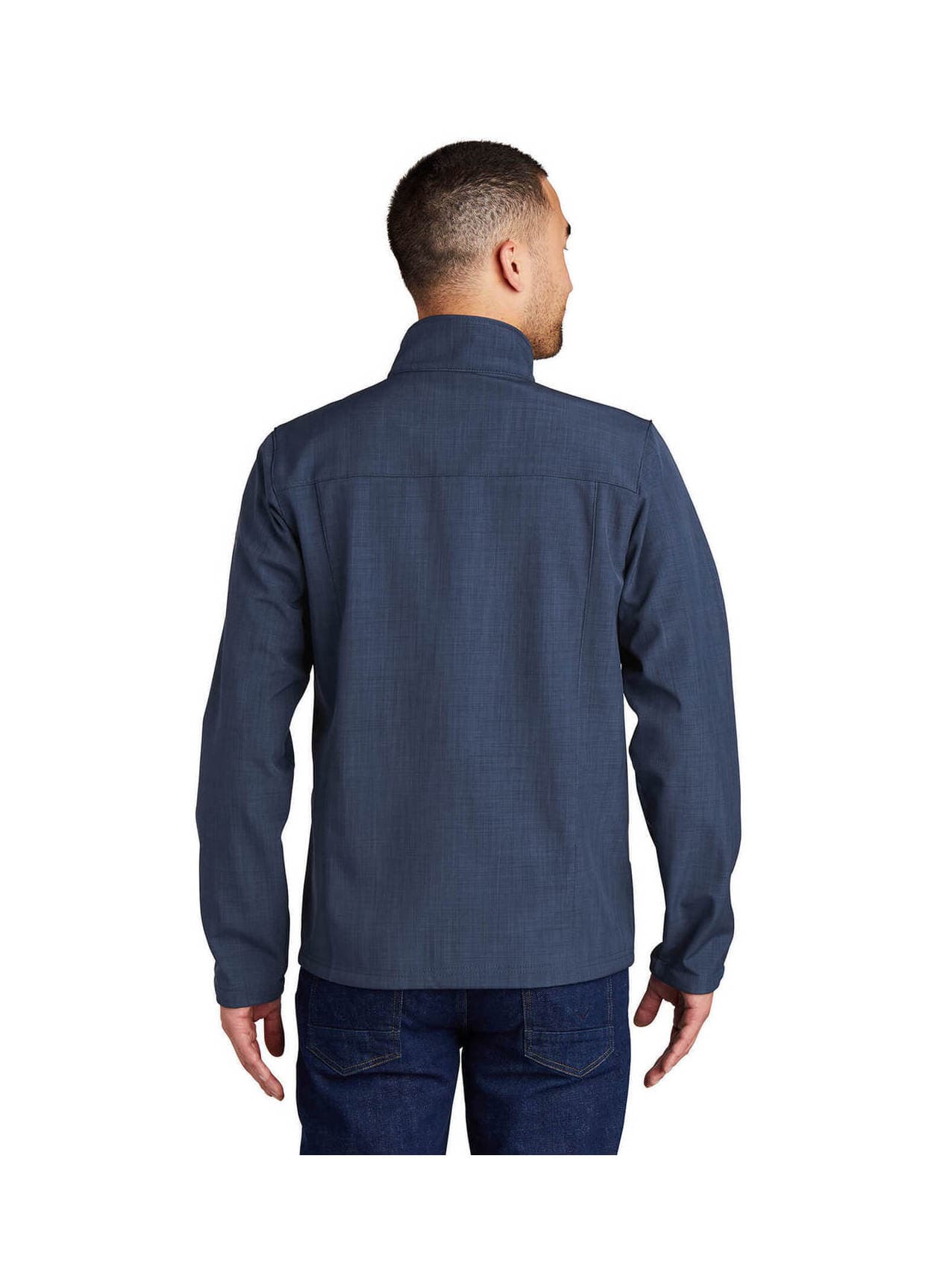 Eddie Bauer Men's Shaded Crosshatch Soft Shell Jacket - Navy 3XL