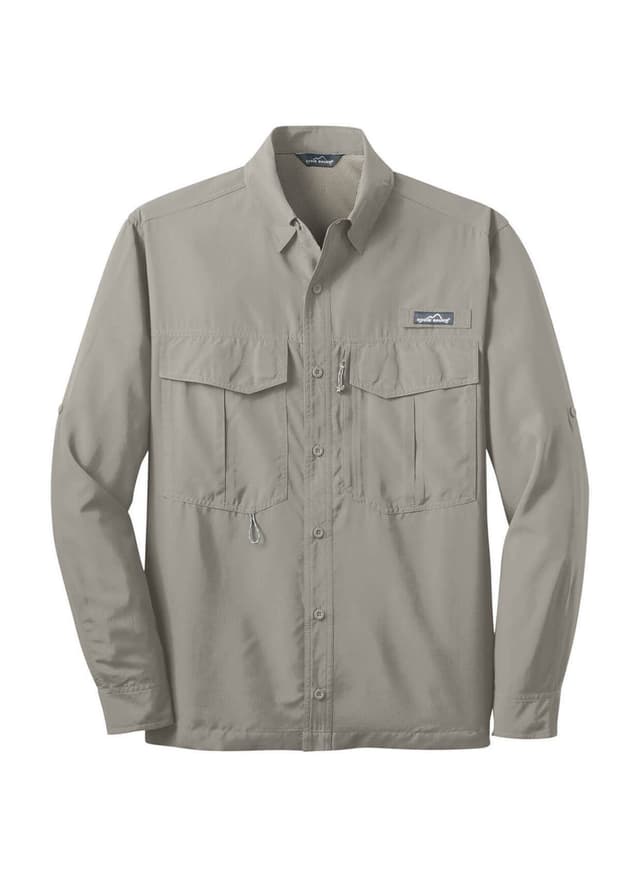 Eddie Bauer Men's Performance Fishing Shirt - Light Grey 3XL