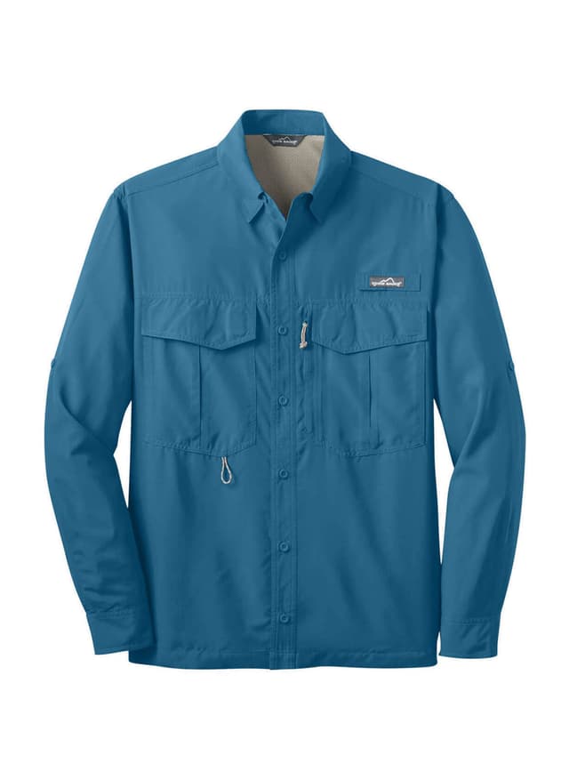 Eddie Bauer Men's Performance Fishing Shirt - Blue 3XL