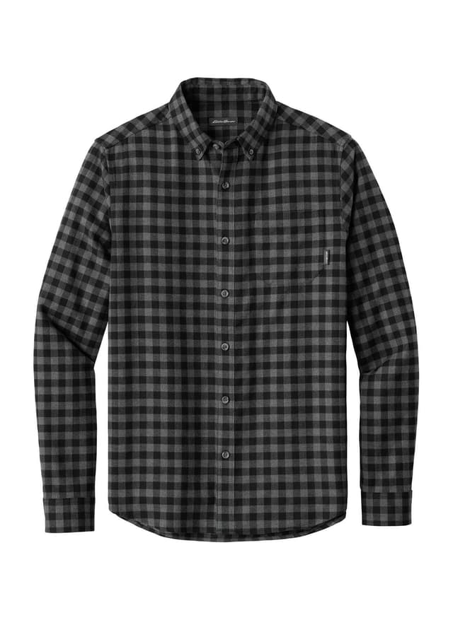 Eddie Bauer Men's Long Sleeve Favorite Flannel Plaid Shirt - Black 3XL