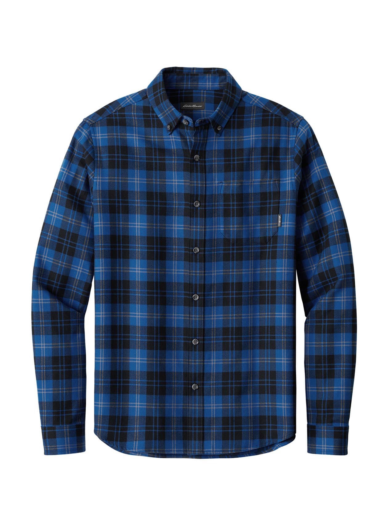 Eddie Bauer Men's Long Sleeve Favorite Flannel Plaid Shirt - Blue 3XL