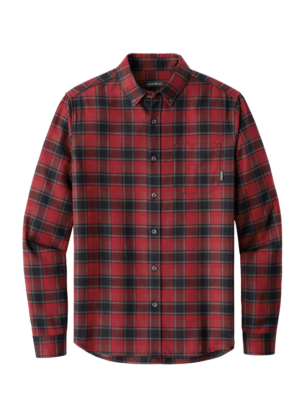 Eddie Bauer Men's Long Sleeve Favorite Flannel Plaid Shirt - Red 3XL