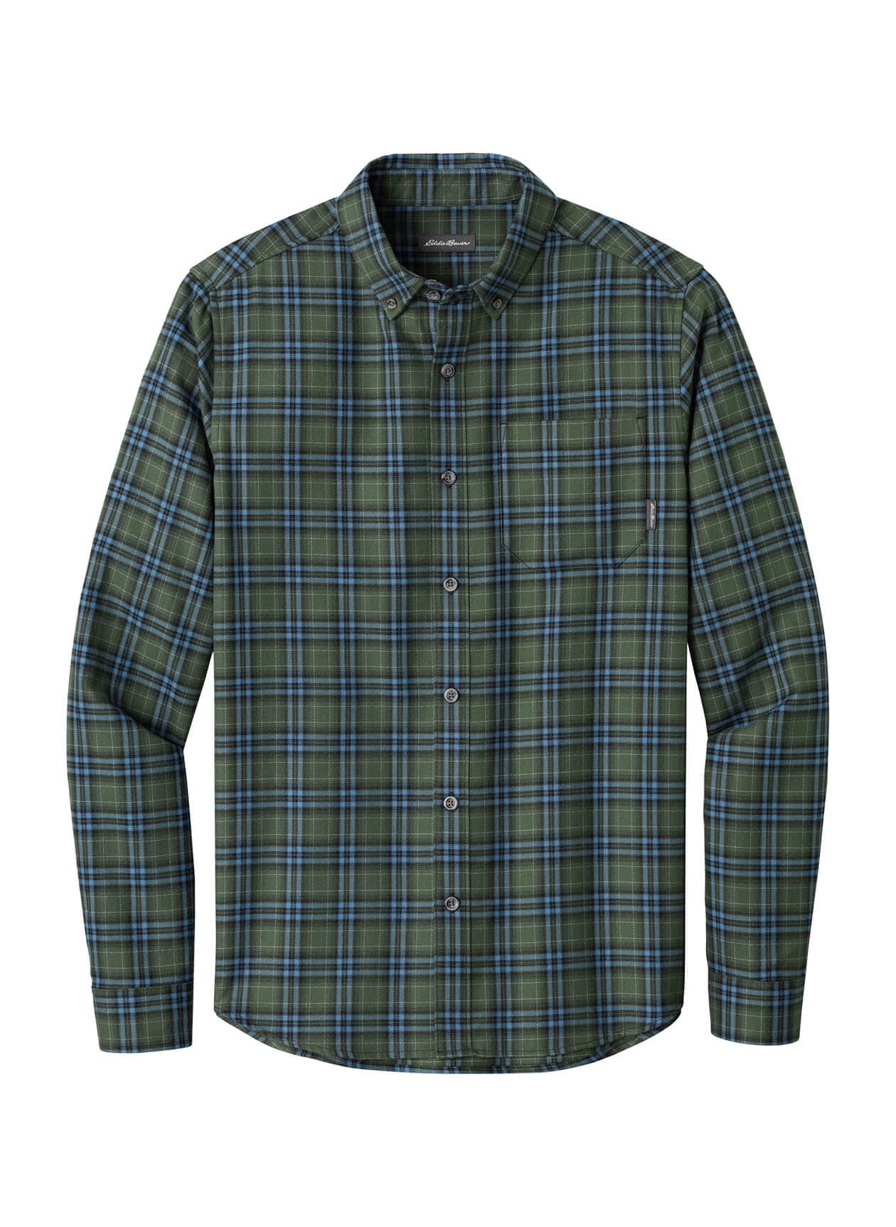 Eddie Bauer Men's Long Sleeve Favorite Flannel Plaid Shirt - Green 3XL