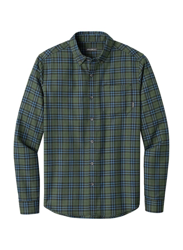 Eddie Bauer Men's Long Sleeve Favorite Flannel Plaid Shirt - Green 3XL