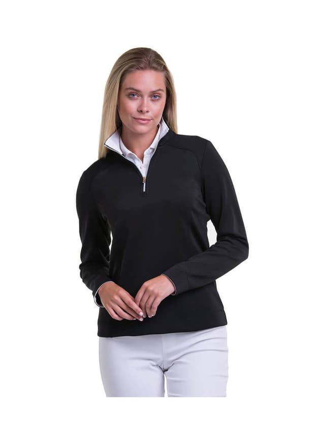 Fairway & Greene Women's Wells Quarter-Zip - Black (BLK) 3XL