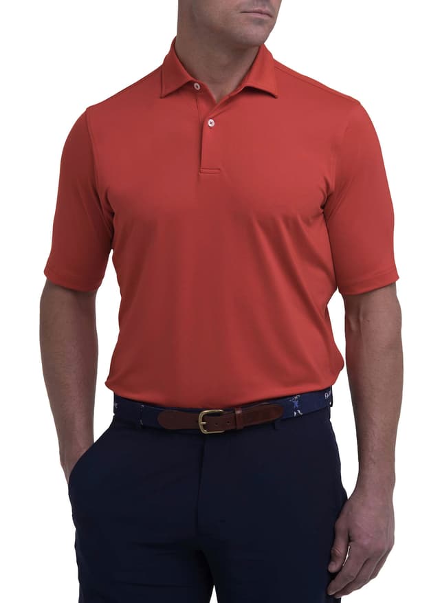 Fairway & Greene Men's Tournament Solid Tech Jersey Polo - Red 3XL