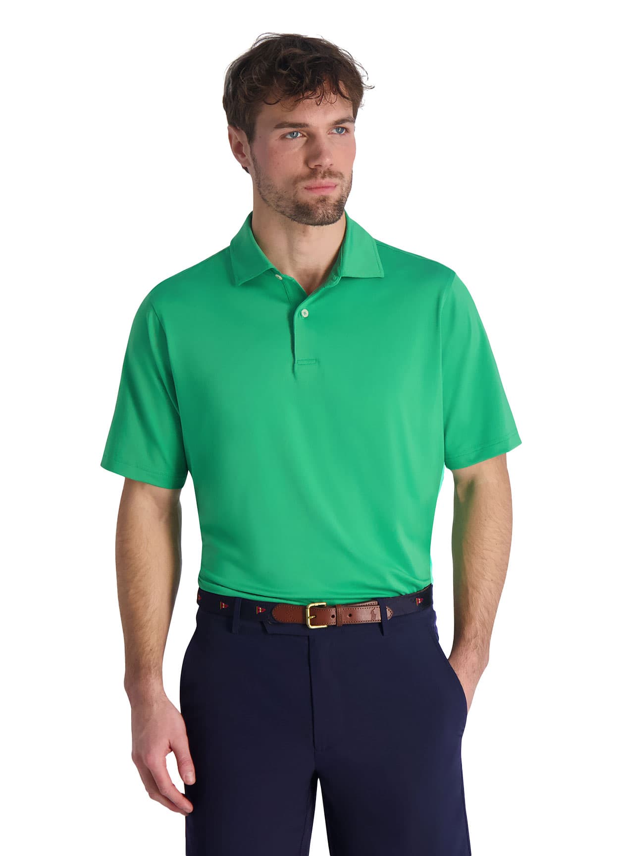 Fairway & Greene Men's Tournament Solid Tech Jersey Polo - Turf 3XL