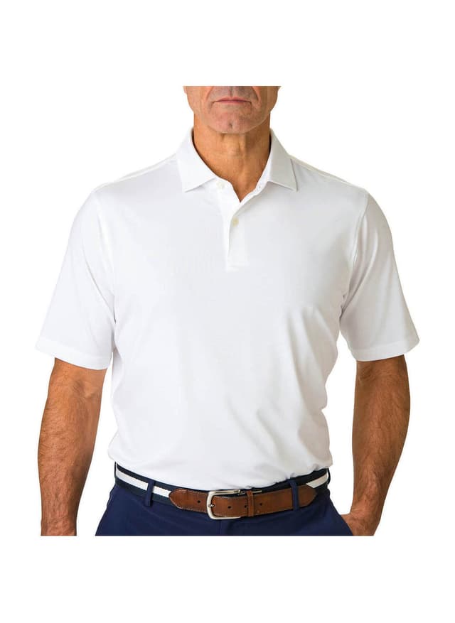 Fairway & Greene Men's Tournament Solid Tech Jersey Polo - White 3XL