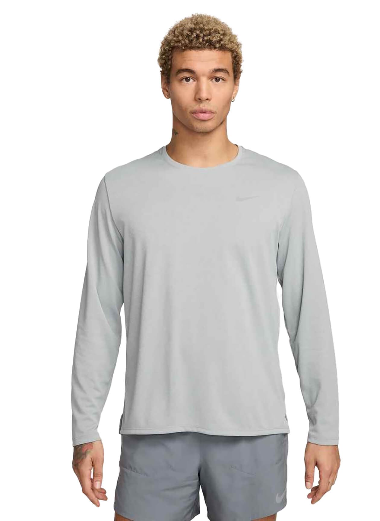 Nike Men's Miler Long-Sleeve T-Shirt - Light Grey LG