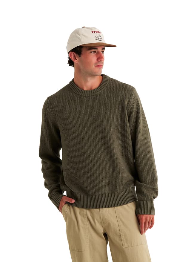 Free Fly Men's Coastloom Crew Sweater - Green LG