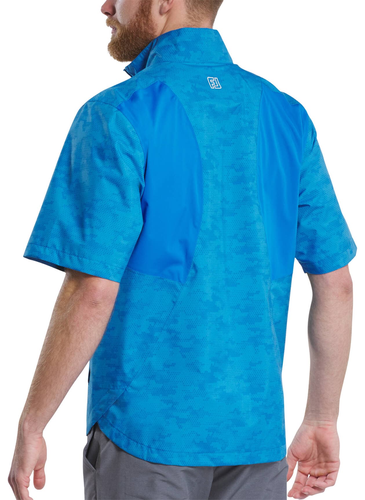 FootJoy Men's Hydrolite X Short-Sleeve Rain Jacket - Blue Camo (33360) 3XL