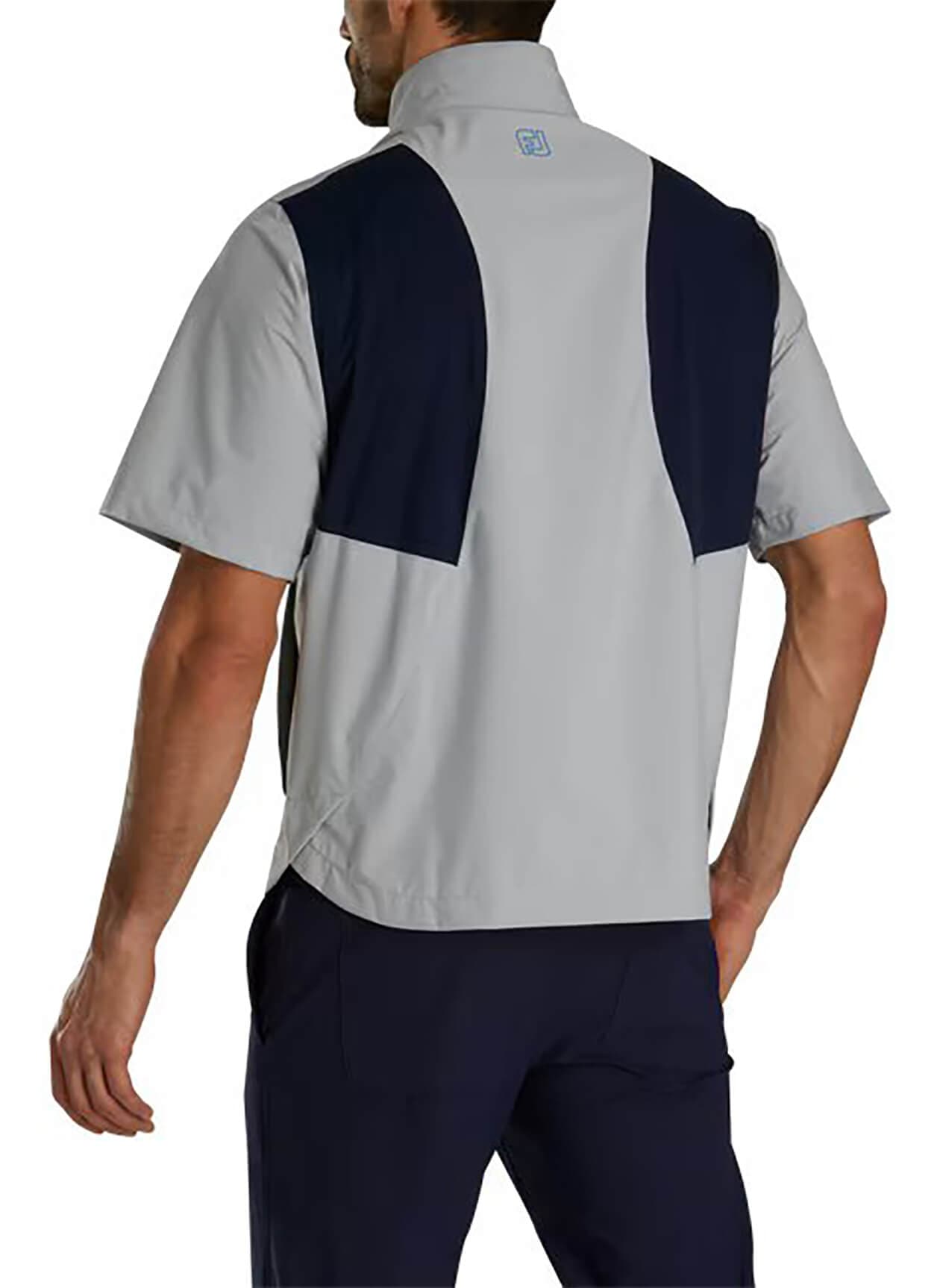 FootJoy Men's Hydrolite X Short-Sleeve Rain Jacket - Grey / Navy (37693) 3XL