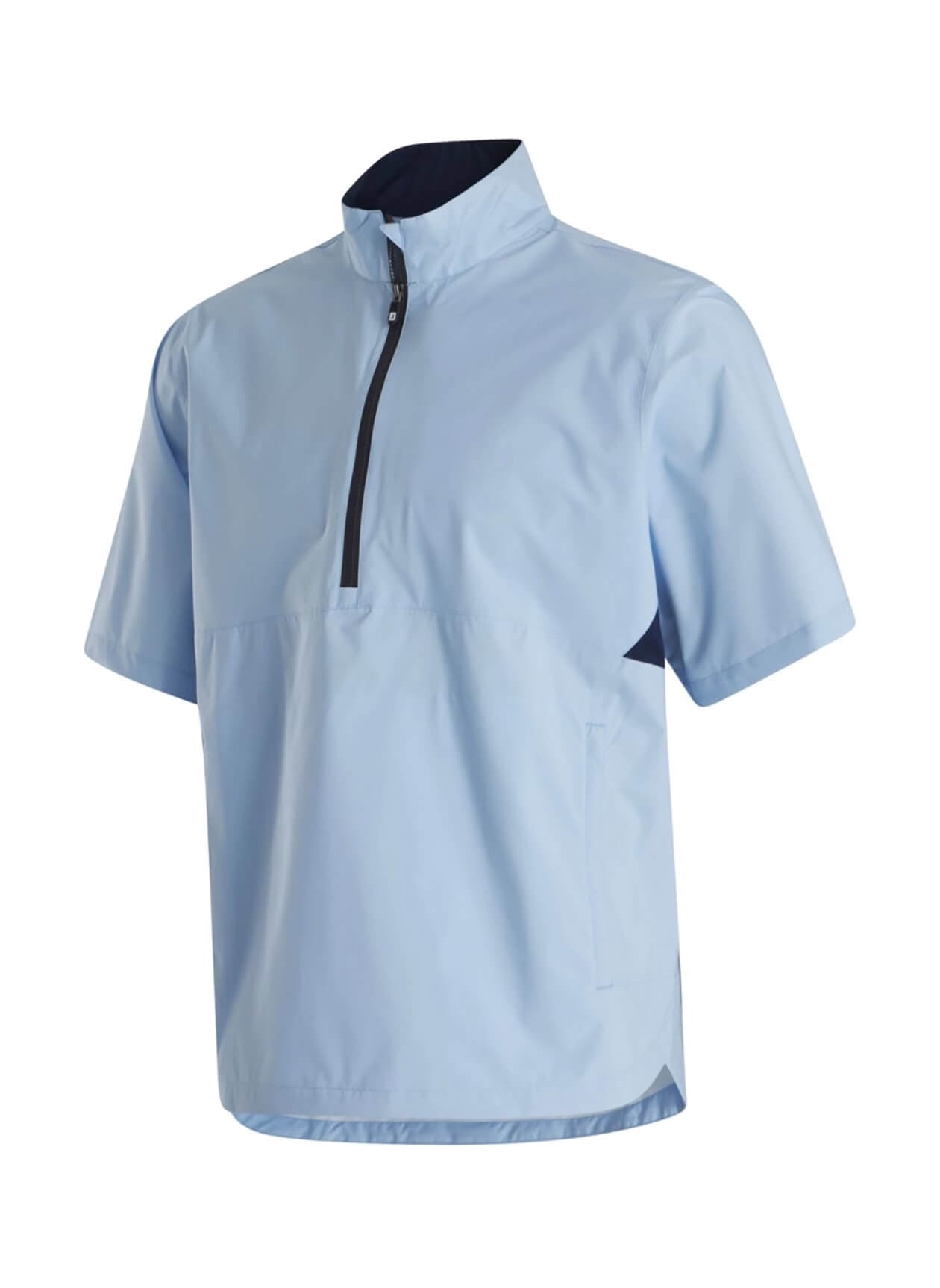 FootJoy Men's Hydrolite X Short-Sleeve Rain Jacket - Light Blue / Navy (37695) 3XL