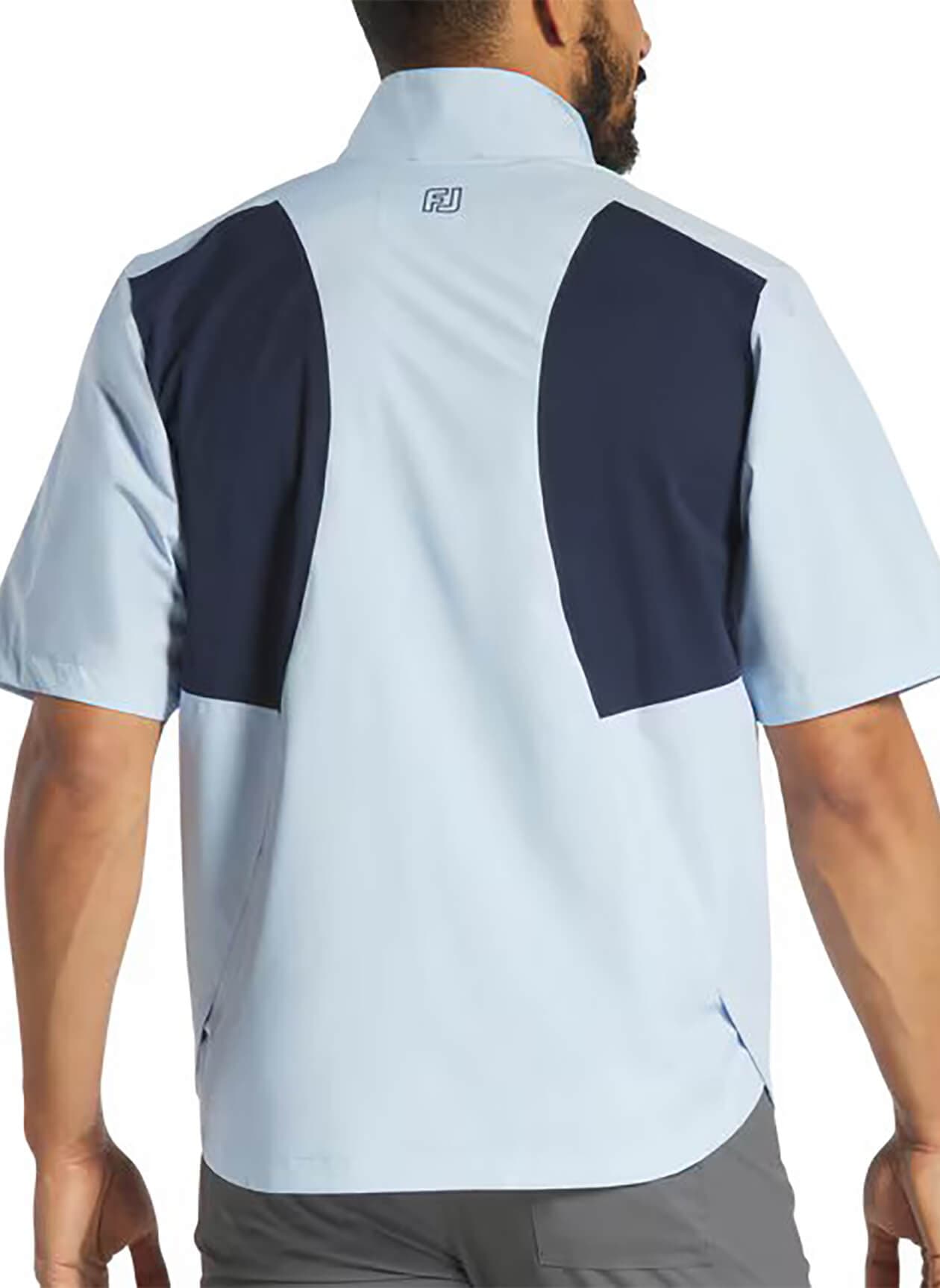 FootJoy Men's Hydrolite X Short-Sleeve Rain Jacket - Light Blue / Navy (37695) 3XL