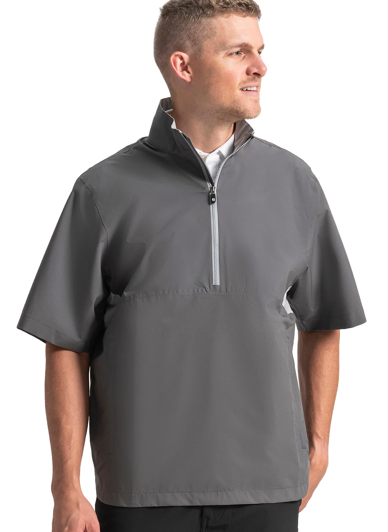 FootJoy Men's Hydrolite X Short-Sleeve Rain Jacket - Charcoal / Grey (38852) 3XL