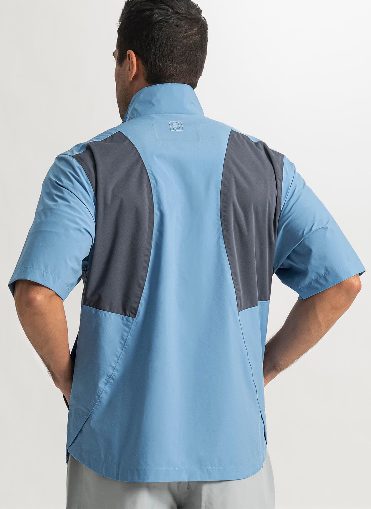 FootJoy Men's Hydrolite X Short-Sleeve Rain Jacket - Coastal Blue / Graphite 3XL