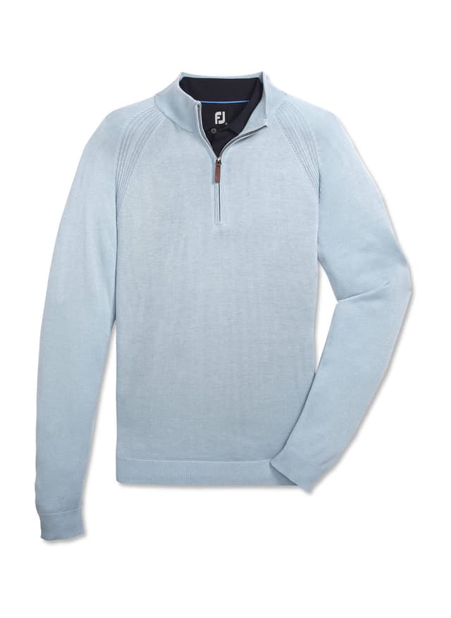 FootJoy Men's Half-Zip Sweater - Heather Light Blue (30505) 3XL