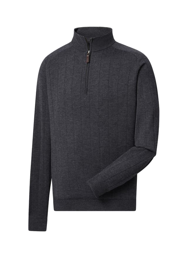 FootJoy Men's Drop Needle Lined Sweater - Dark Grey 3XL