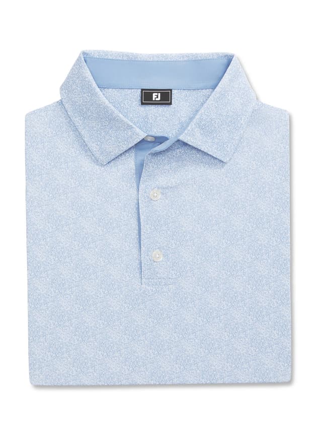 FootJoy Men's Speckle Print Polo - Blue Jay / White (33270) 3XL