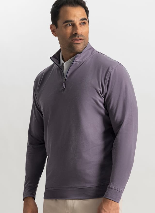 FootJoy Men's Approach Quarter-Zip Pullover - Purple 3XL