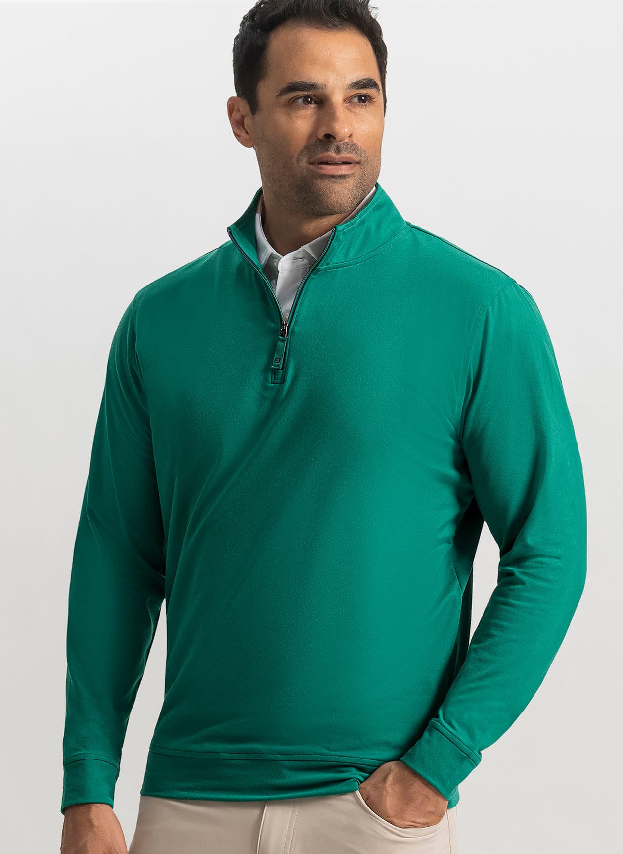 FootJoy Men's Approach Quarter-Zip Pullover - Forest (38841) 3XL