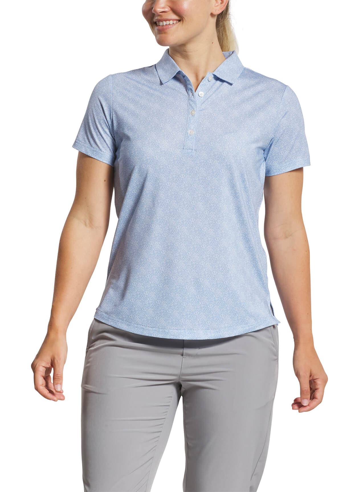 FootJoy Women's Speckle Print Polo - Blue LG