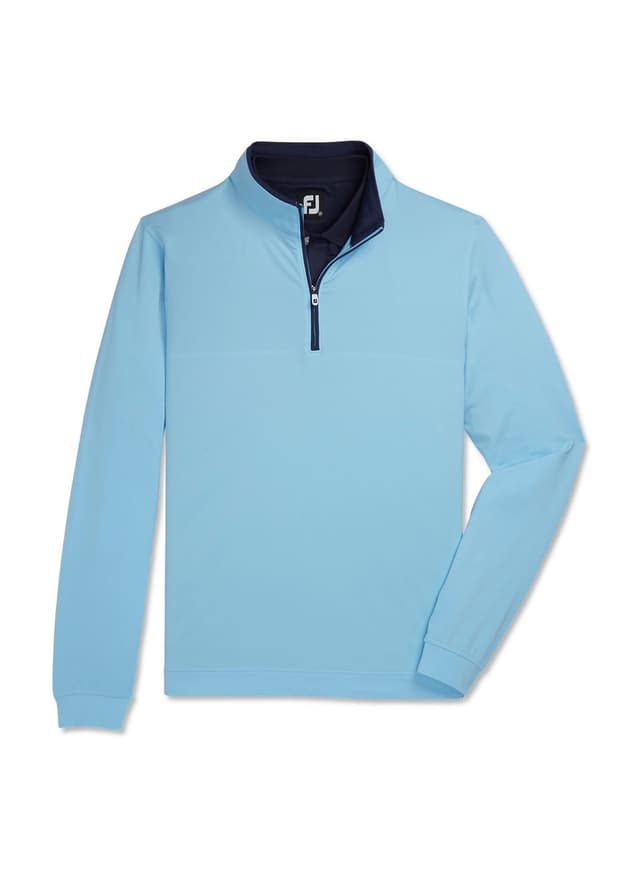 FootJoy Men's Lightweight Solid Midlayer with Trim - Cyan 3XL