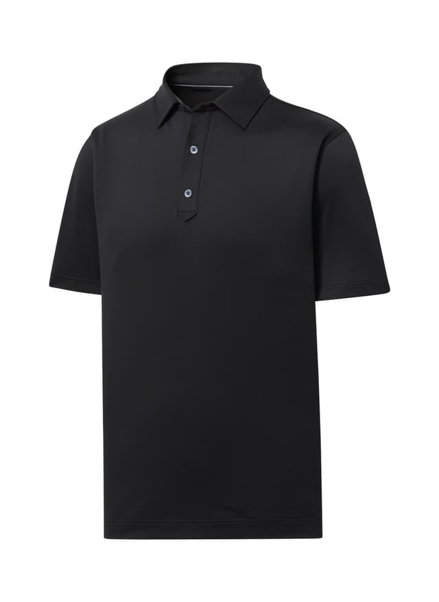 FootJoy Men's Solid Lisle Set On Placket - Black 3XL