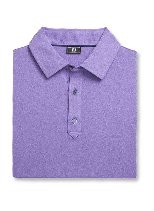 FootJoy Men's Solid Lisle Set On Placket - Heather Violet 3XL