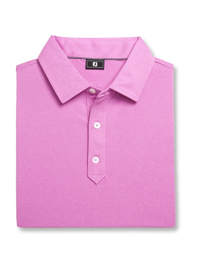 FootJoy Men's Solid Lisle Set On Placket - Heather Pink 3XL