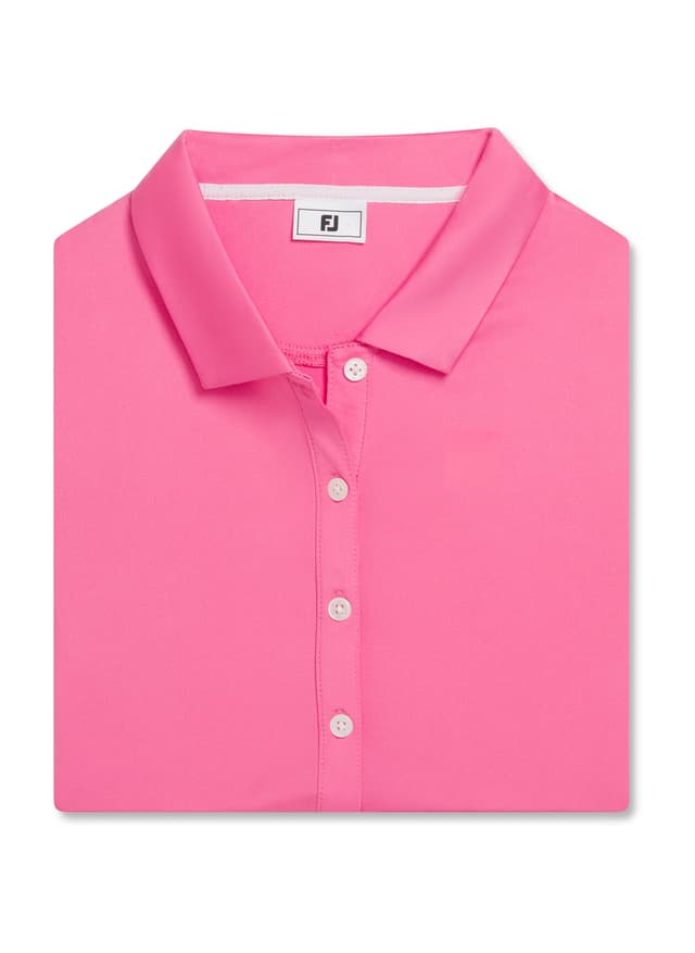 FootJoy Women's Solid Lisle Self Collar Polo - Watermelon (33475) LG