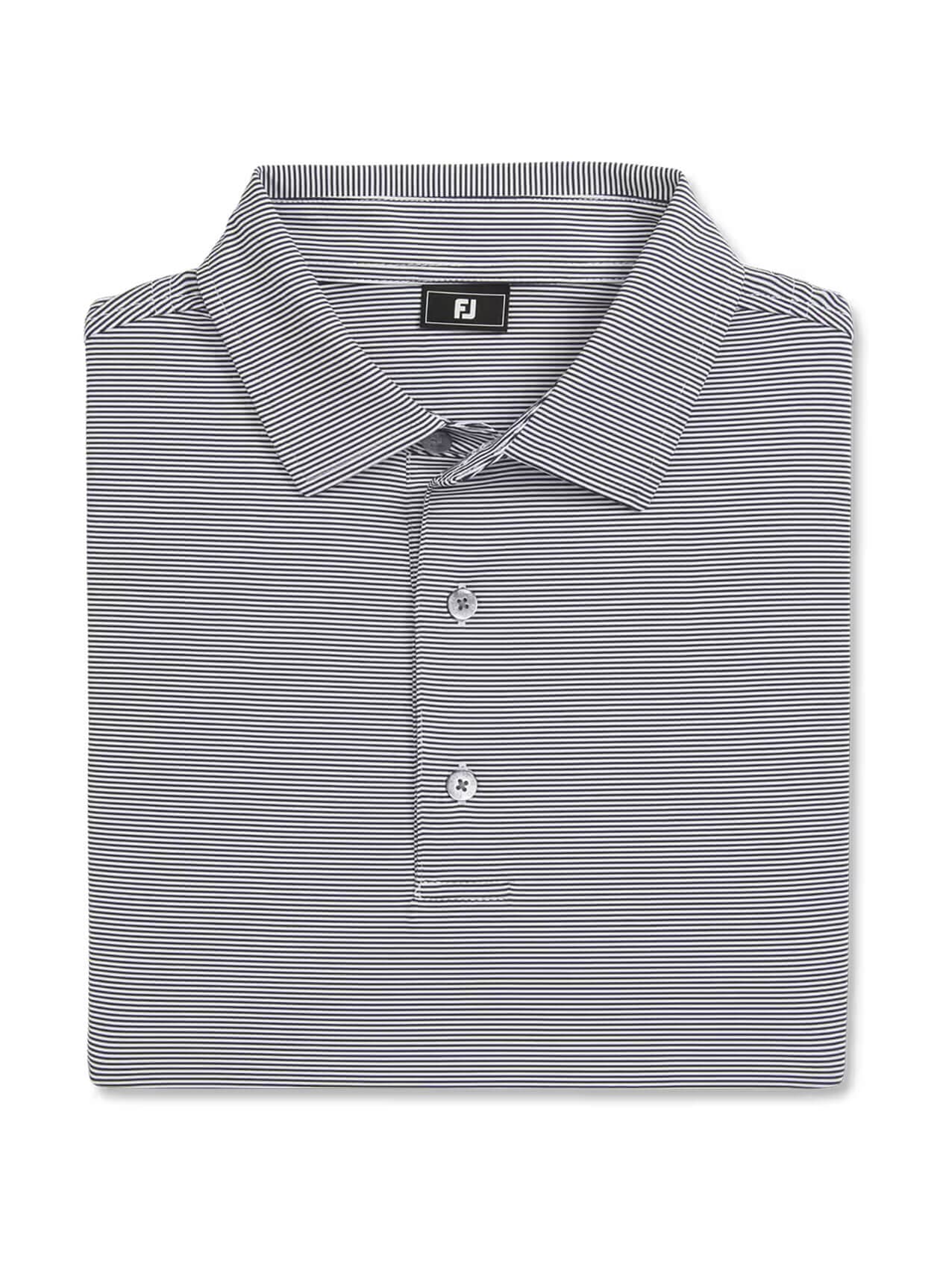 FootJoy Men's MicroFeeder Stripe Polo - Navy / White (30456) 3XL