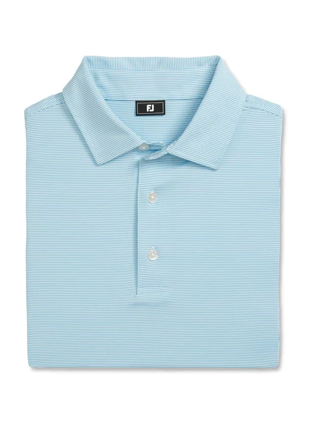 FootJoy Men's MicroFeeder Stripe Polo - Light Blue / White (30458) 3XL