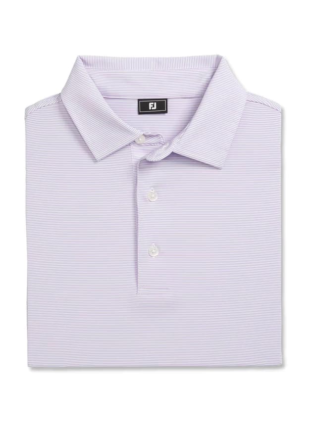 FootJoy Men's MicroFeeder Stripe Polo - Purple 3XL