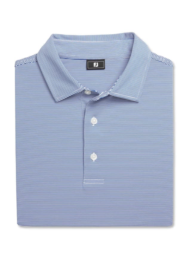 FootJoy Men's MicroFeeder Stripe Polo - Royal / White (33255) 3XL