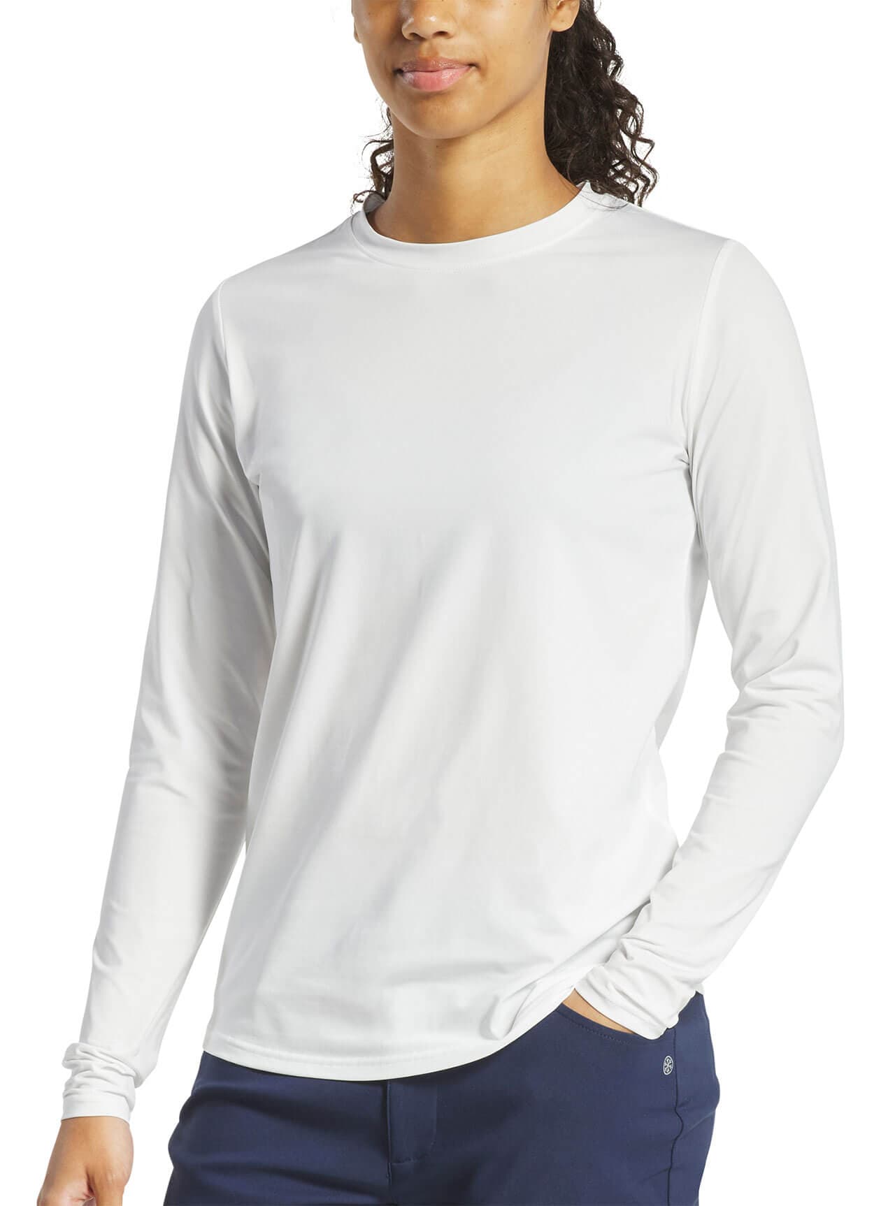 FootJoy Women's Long Sleeve Sun Protection Crewneck - White LG