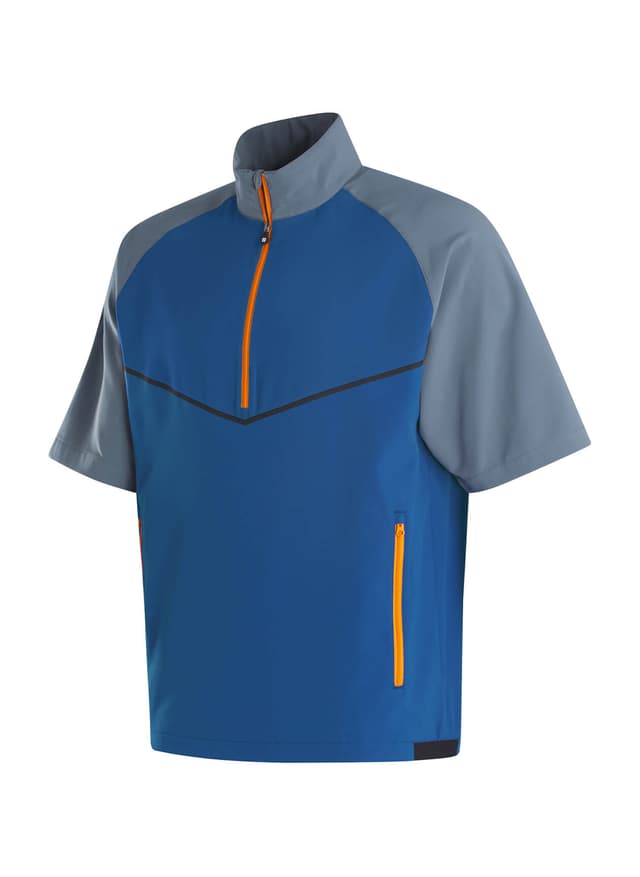 FootJoy Men's Zephyr Short Sleeve Windshirt - Indigo / Basalt (36908) 3XL