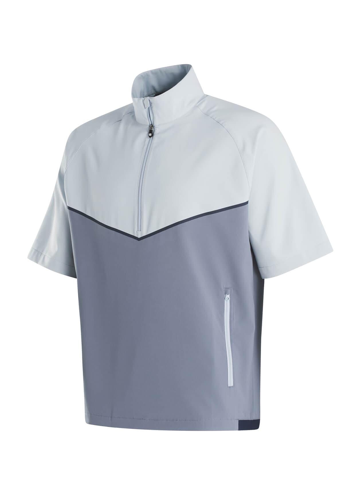 FootJoy Men's Zephyr Short Sleeve Windshirt - Light Grey 3XL