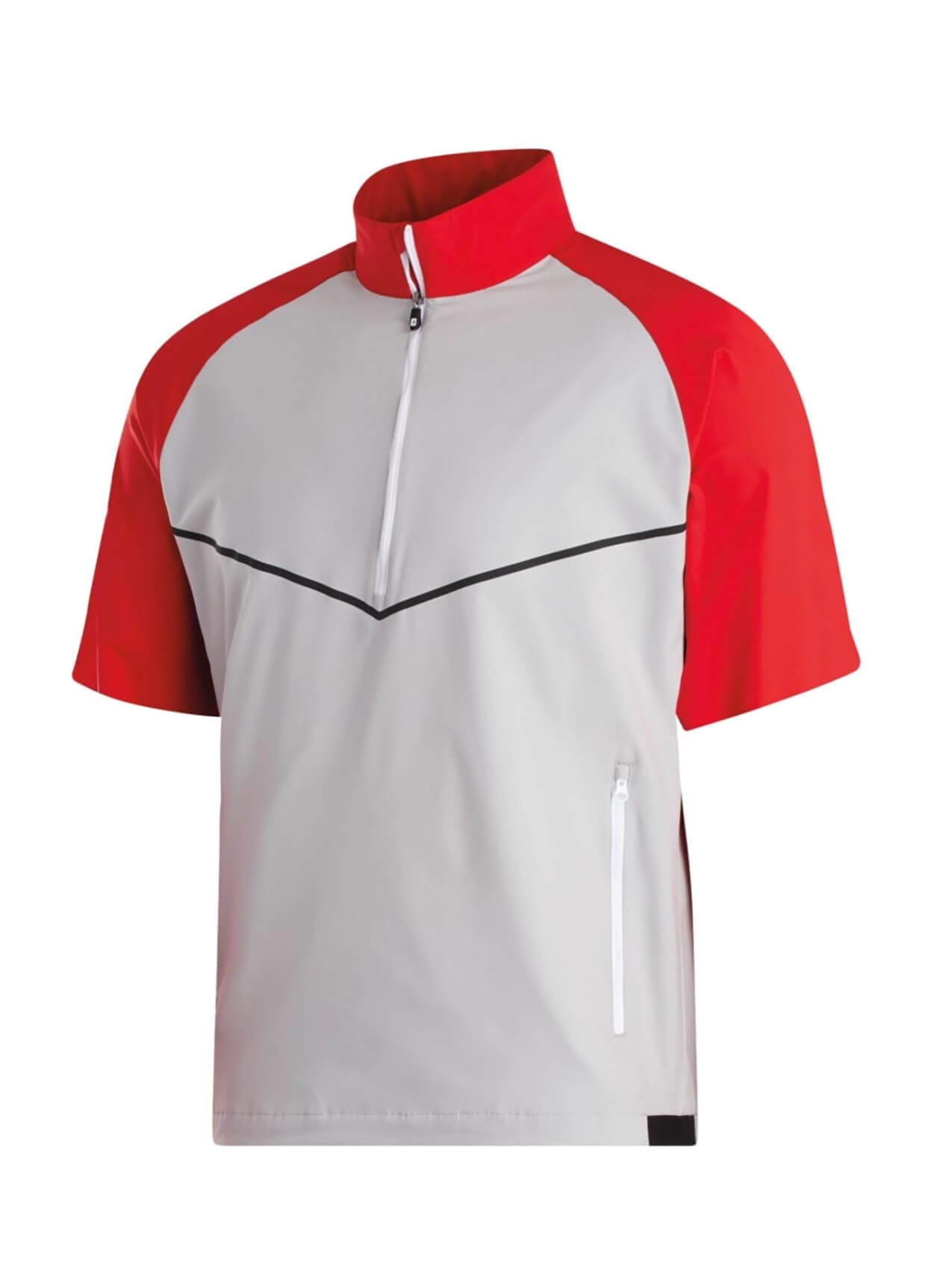 FootJoy Men's Zephyr Short Sleeve Windshirt - Red / Silver (37733) 3XL