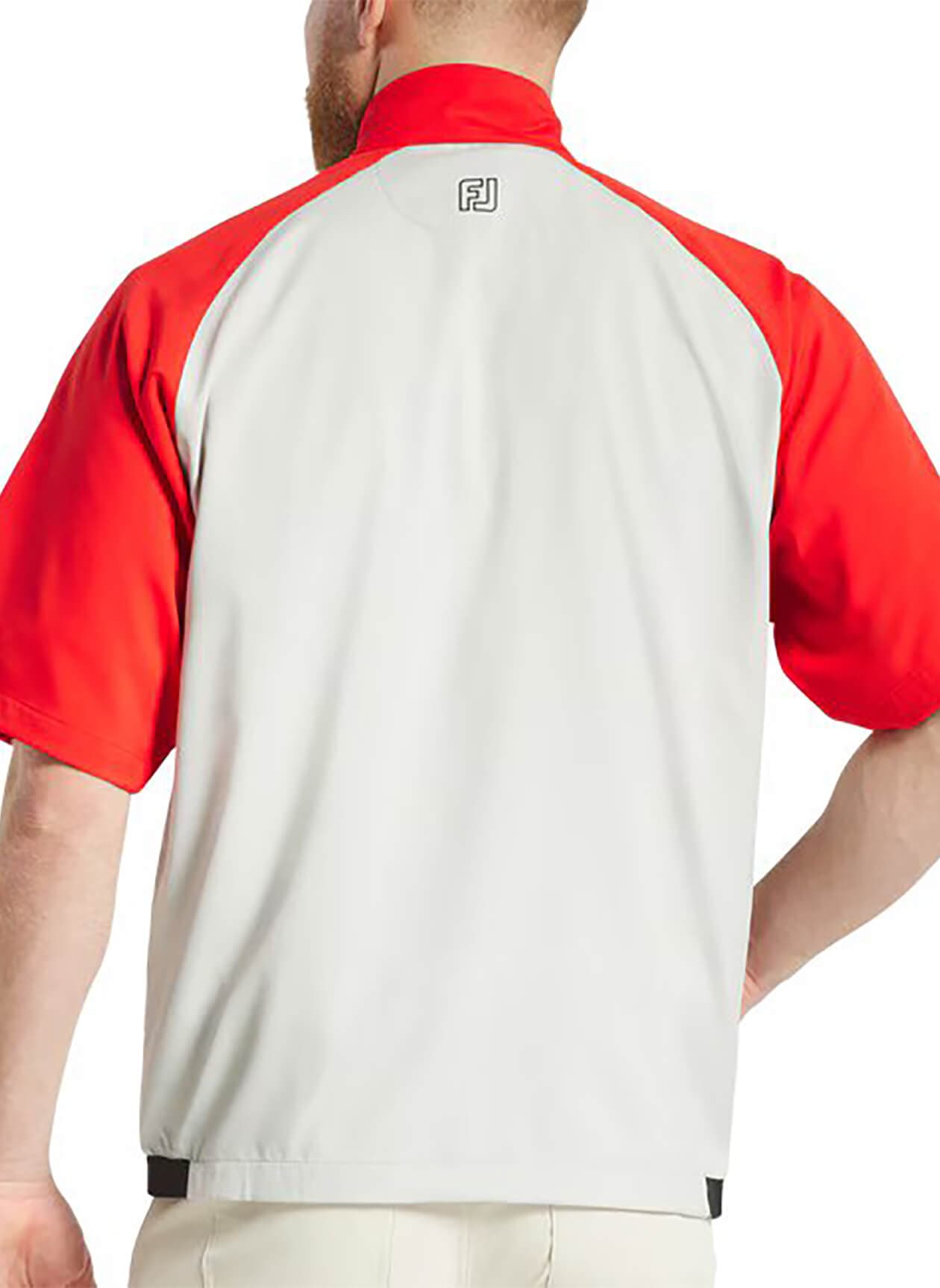 FootJoy Men's Zephyr Short Sleeve Windshirt - Red / Silver (37733) 3XL