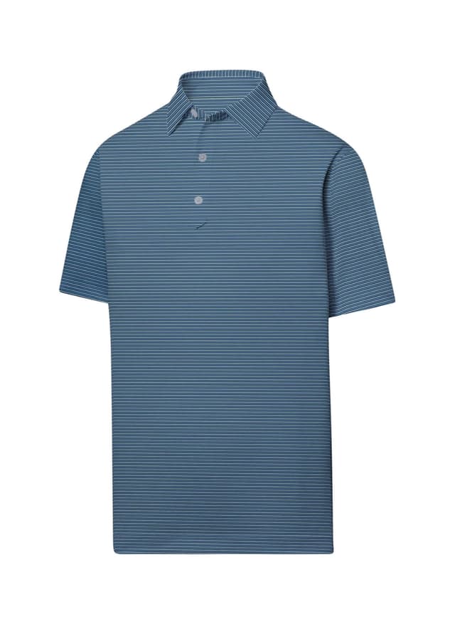 FootJoy Men's Smooth Stripe Polo - Navy / Mint / Blue 3XL