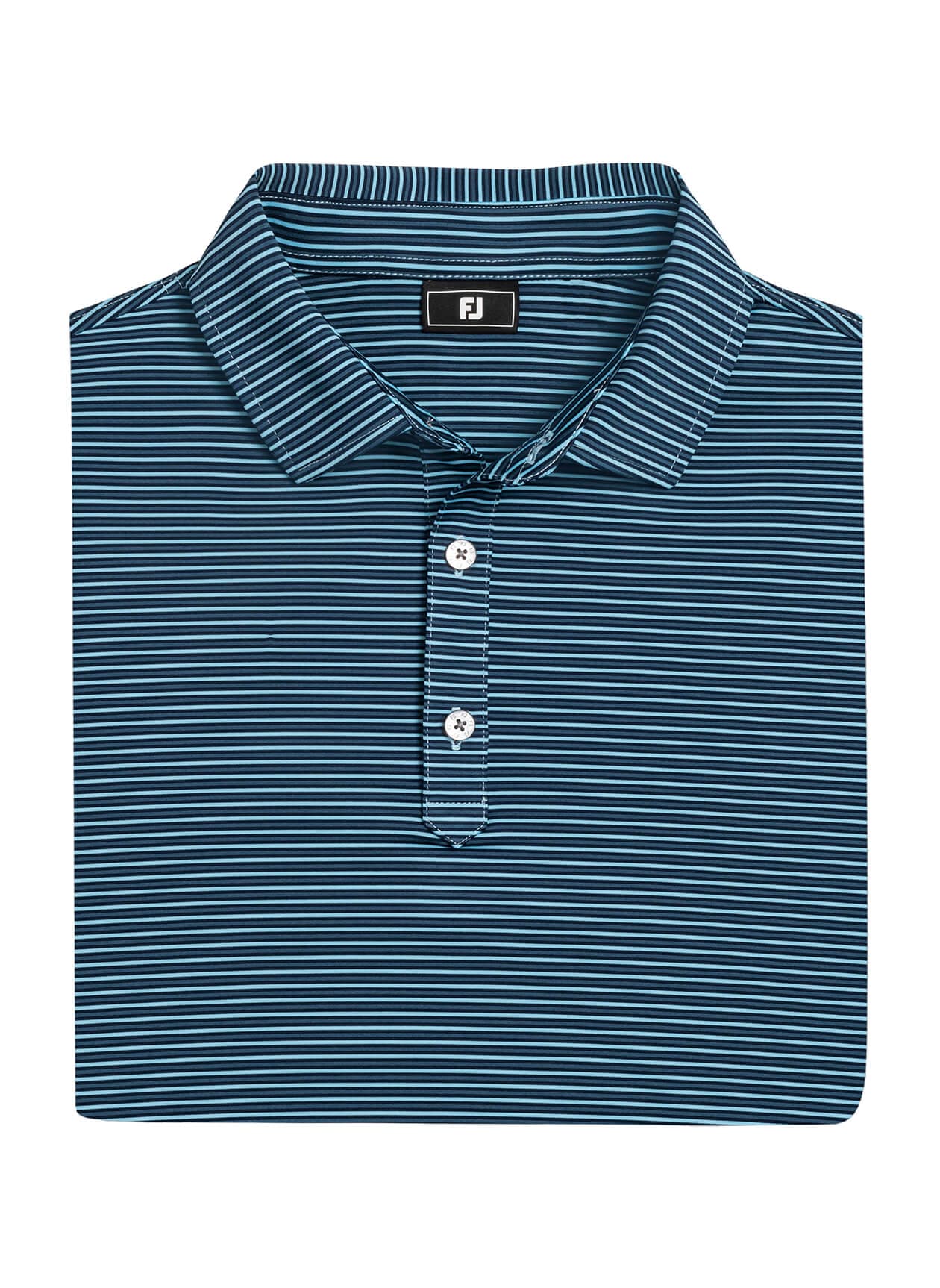 FootJoy Men's Smooth Stripe Polo - Navy / Navy Tonal / Light Blue 3XL