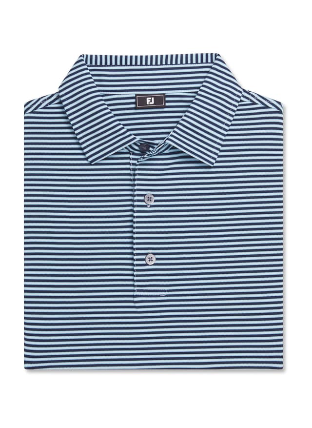 FootJoy Men's MultiStripe Stretch Pique Polo - Navy 3XL