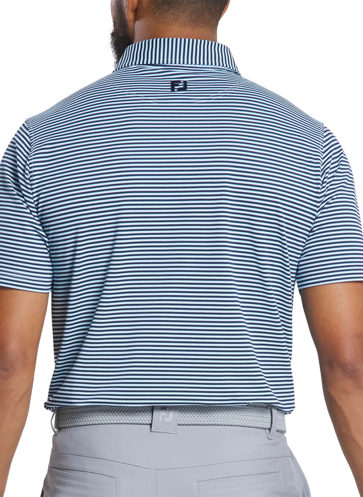 FootJoy Men's MultiStripe Stretch Pique Polo - Navy 3XL