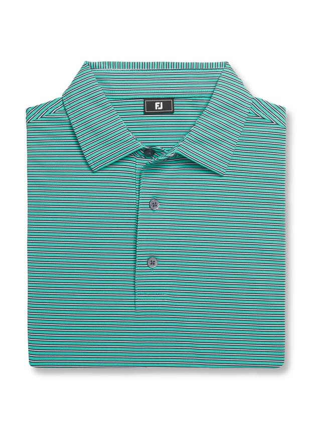 FootJoy Men's MultiStripe Stretch Pique Polo - Green 3XL