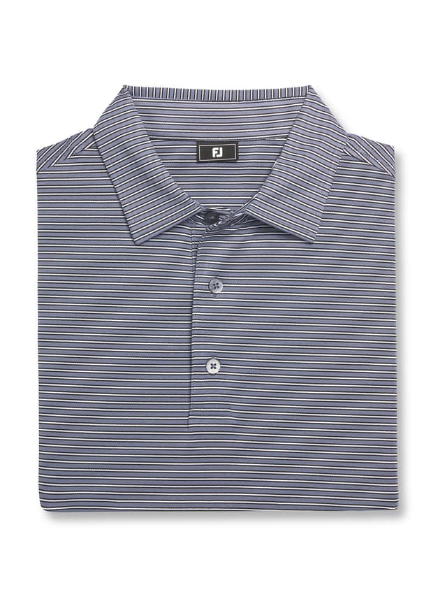 FootJoy Men's MultiStripe Stretch Pique Polo - Dark Grey 3XL