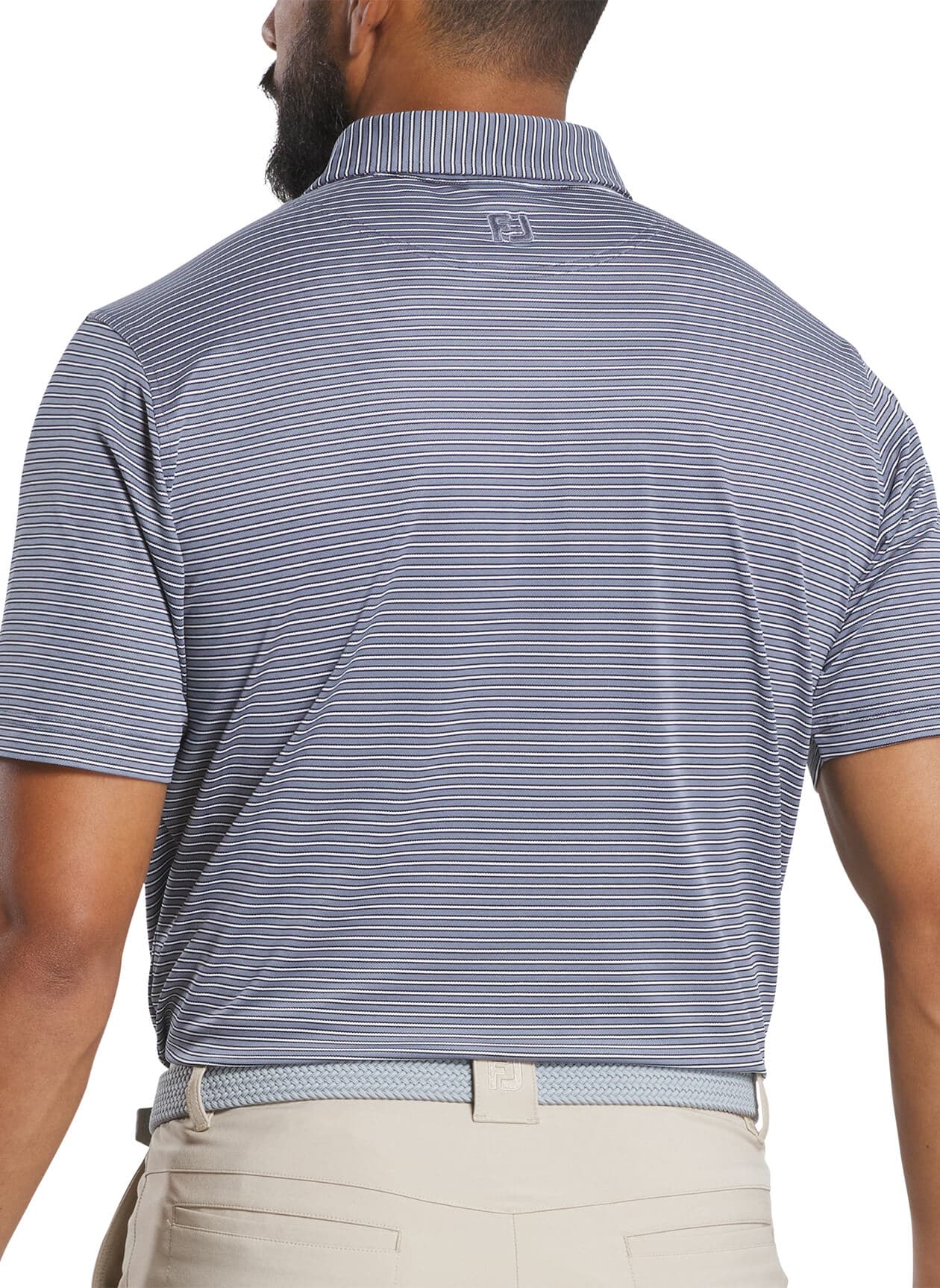 FootJoy Men's MultiStripe Stretch Pique Polo - Dark Grey 3XL