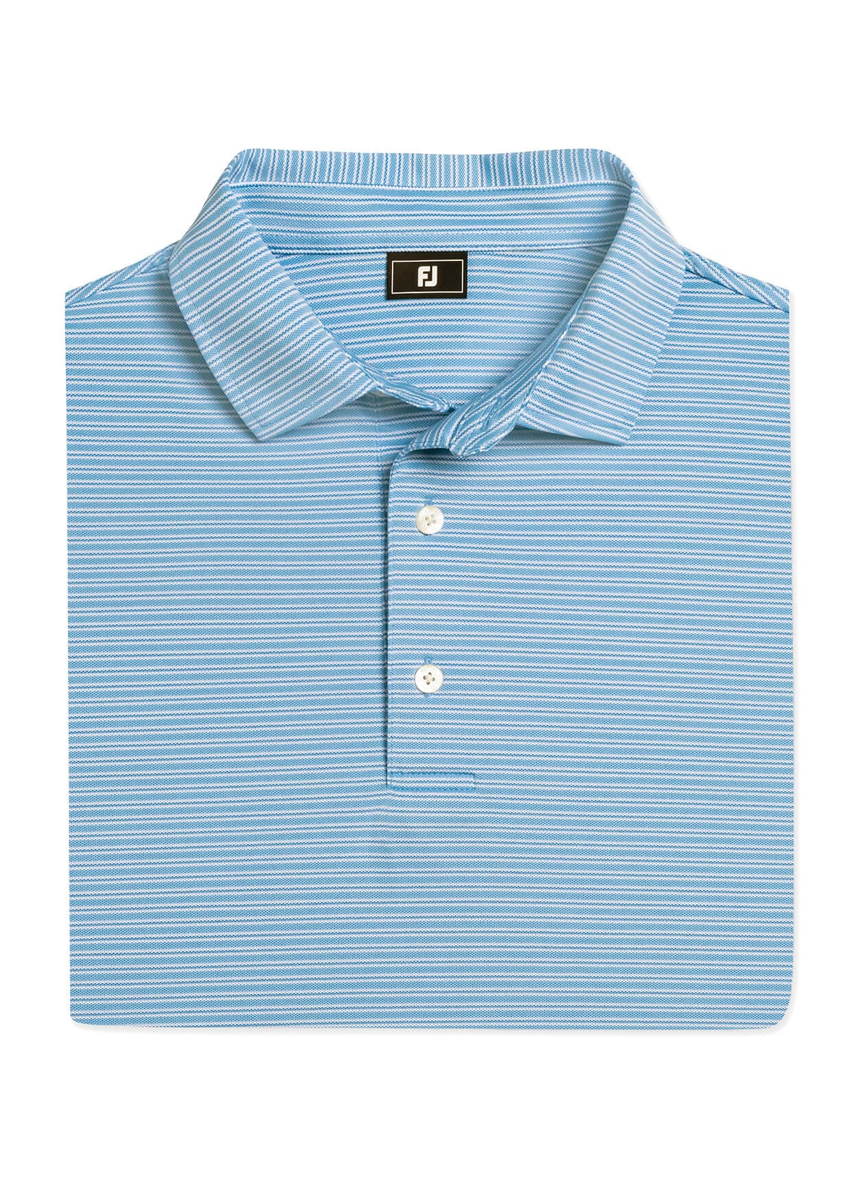 FootJoy Men's MultiStripe Stretch Pique Polo - Blue Reef / White / Deep Reef 3XL